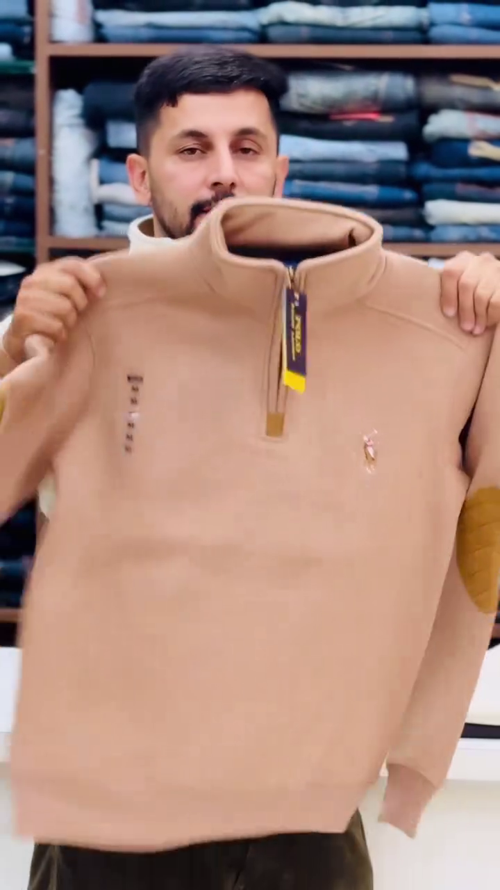 🧥 Urban Luxe Half-Zip Sweatshirt with Elbow Patch Detailing ✨