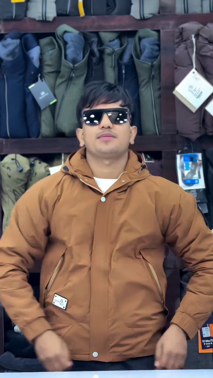 ❄️ Men’s Beige Hooded Winter Jacket