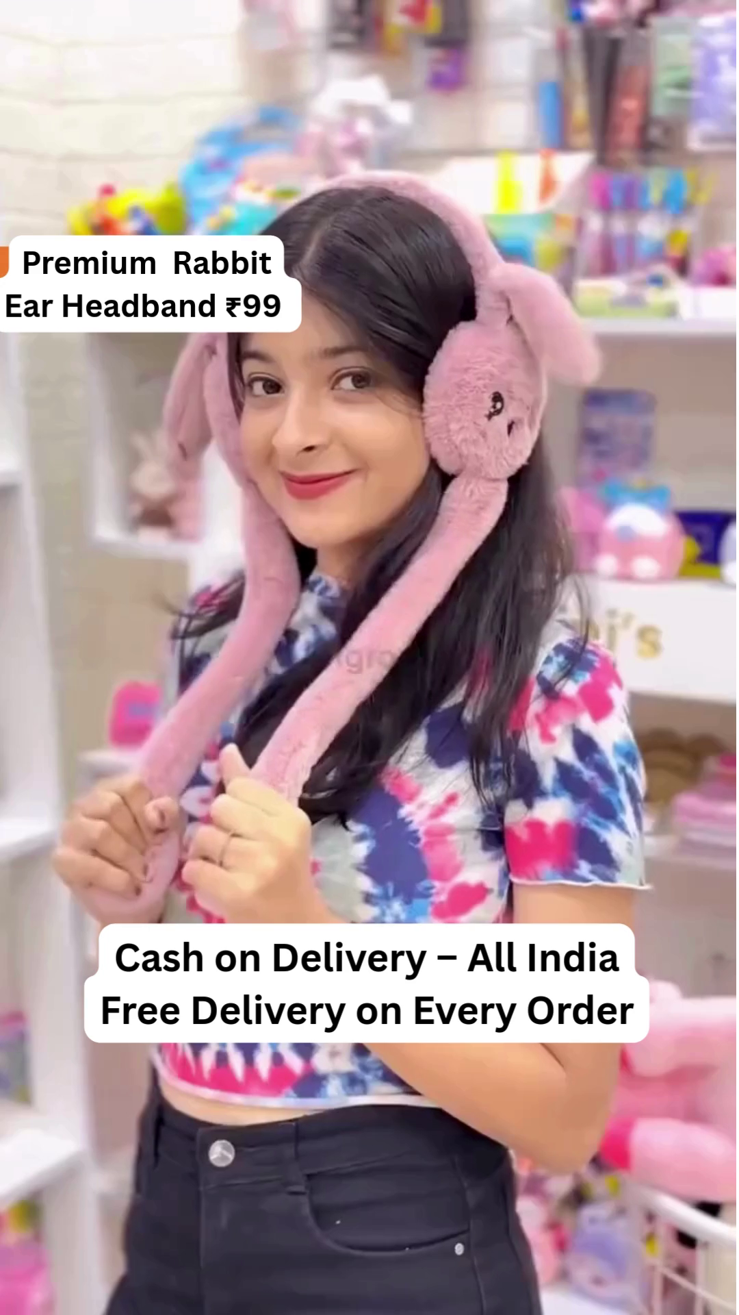 🐰 Premium Rabbit Ear Plush Headband – Cute, Soft & Cozy 🐰