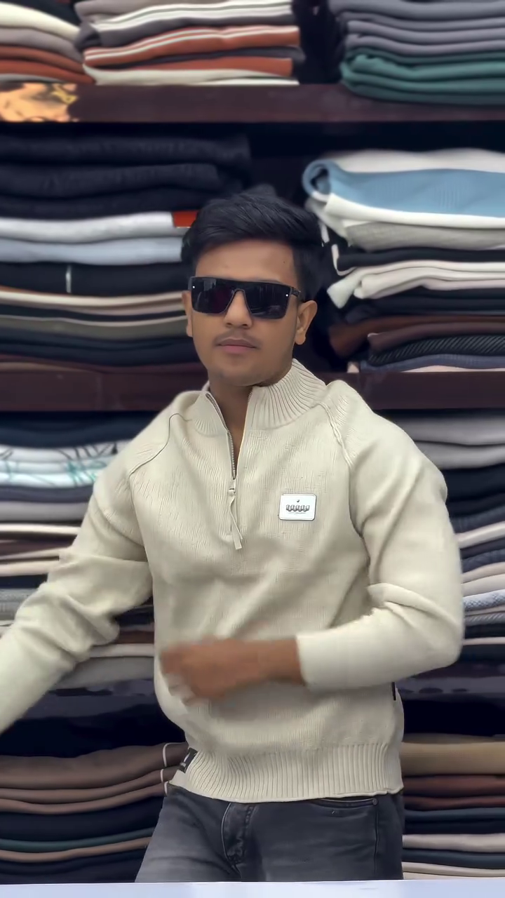 Urban Luxe Half-Zip Knit Sweatshirt Tisart