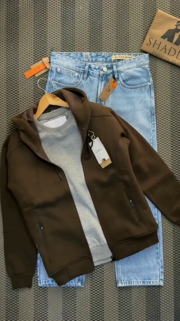 Edge Zip-Up Hoodie & Denim Combo