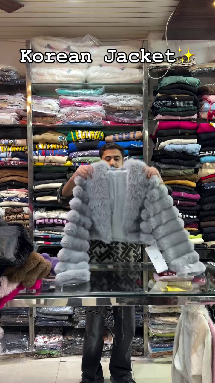 Korean Luxe Bubble Fur Jacket – Ultra-Glam Winter Statement