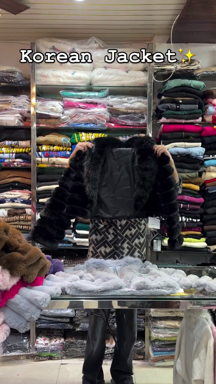 Korean Luxe Bubble Fur Jacket – Ultra-Glam Winter Statement