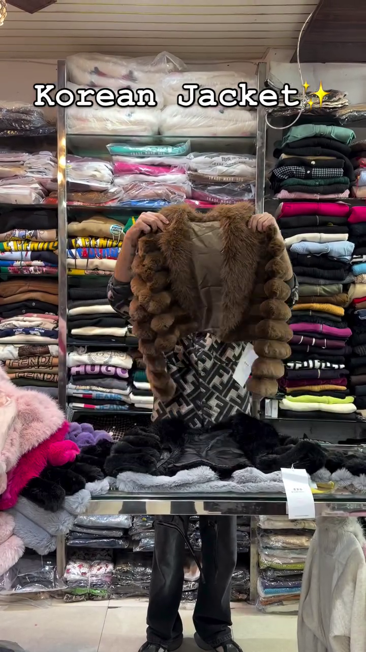 Korean Luxe Bubble Fur Jacket – Ultra-Glam Winter Statement