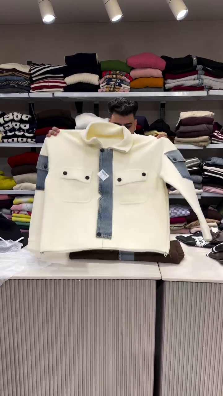 Contrast Denim-Patch Cropped Jacket