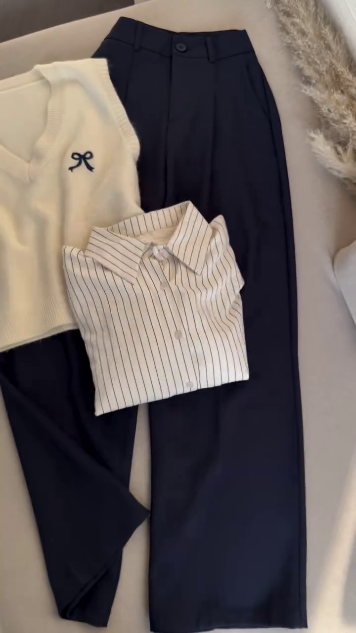 hic Neutral Layered Outfit with Cream Vest and Classic Sneakers