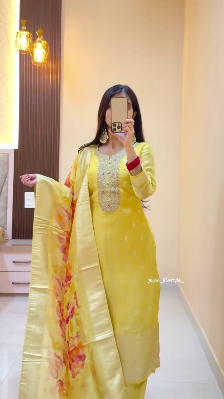 Elegant Brown Printed Suit Set with Statement Dupatta for Graceful Everyday Glam