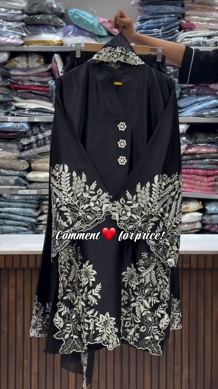 Brown Embroidered Kurta Set