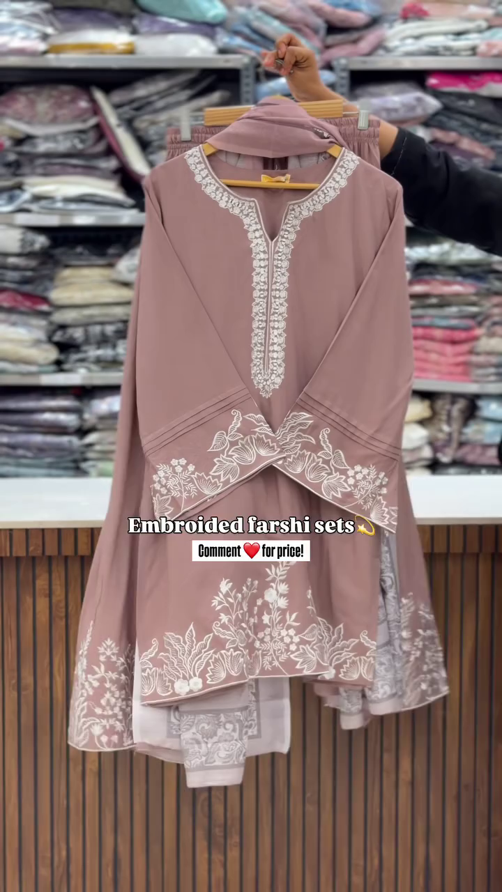 Mint Green Embroidered Farshi Set