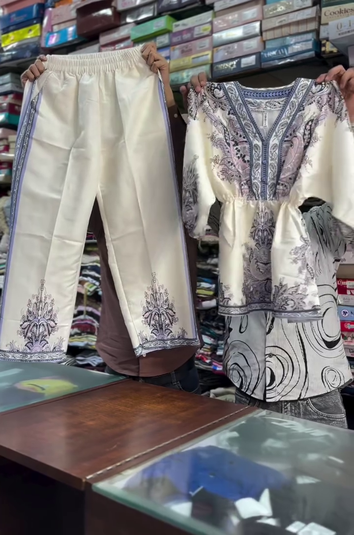 Cream Printed Co-Ord Set