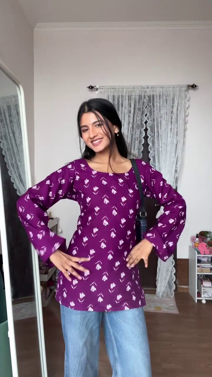 Black Printed Short Kurti