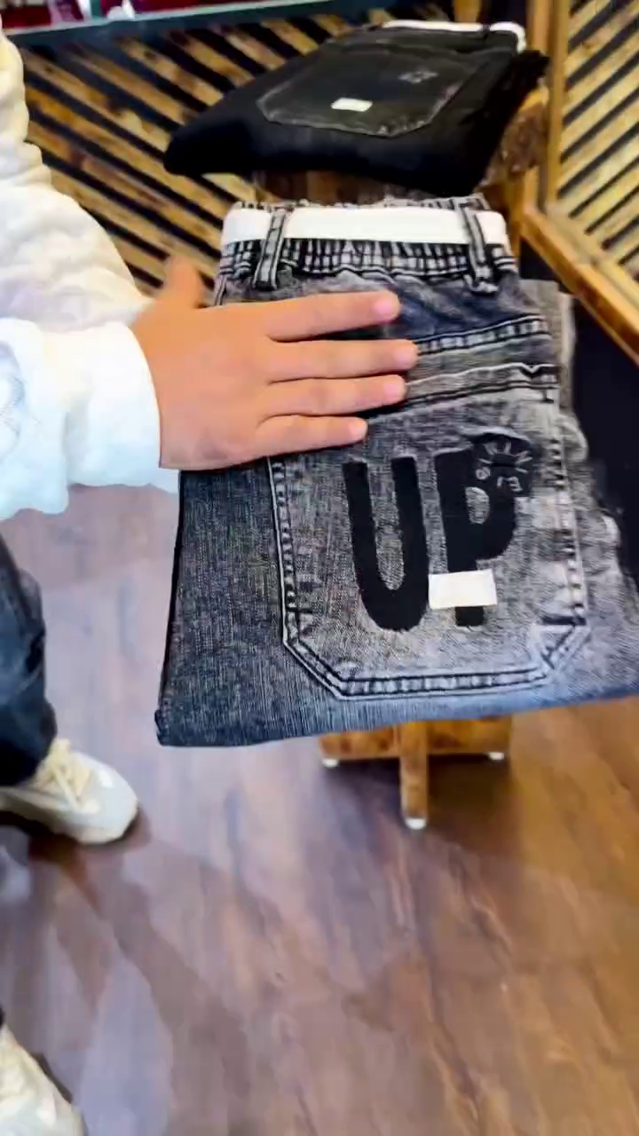 Grey Washed Elastic Waist Denim Jeans