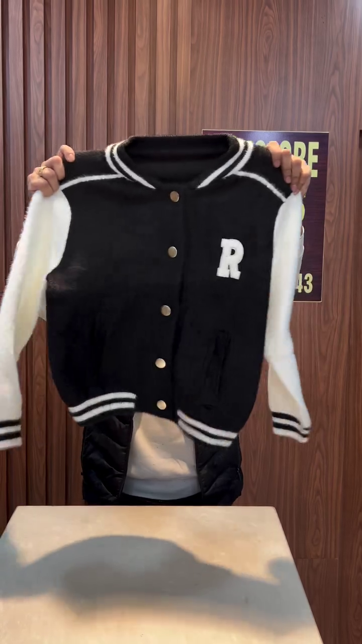 Classic Black & White Varsity Jacket