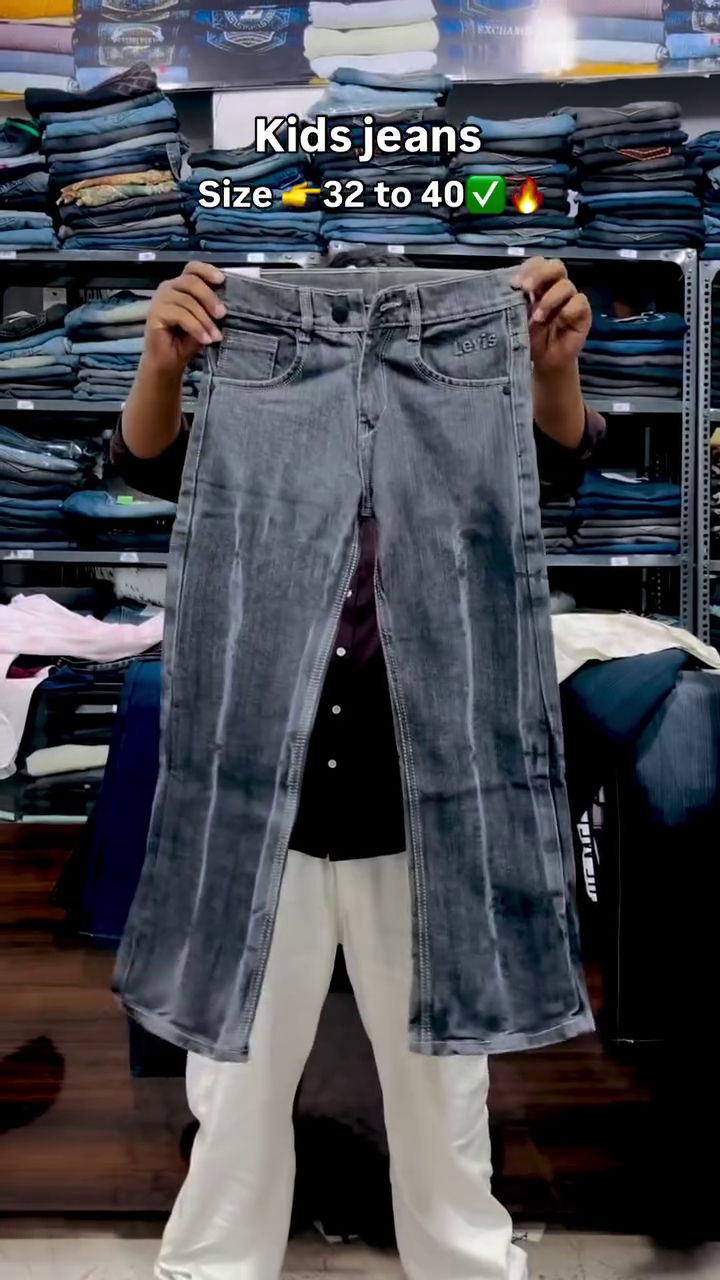 Kids Grey Denim Jeans