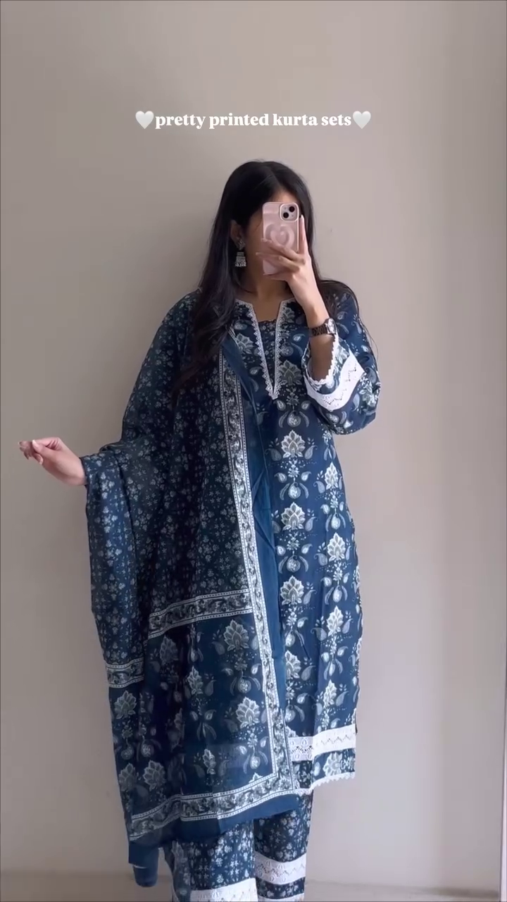 Maroon Printed Kurta Set