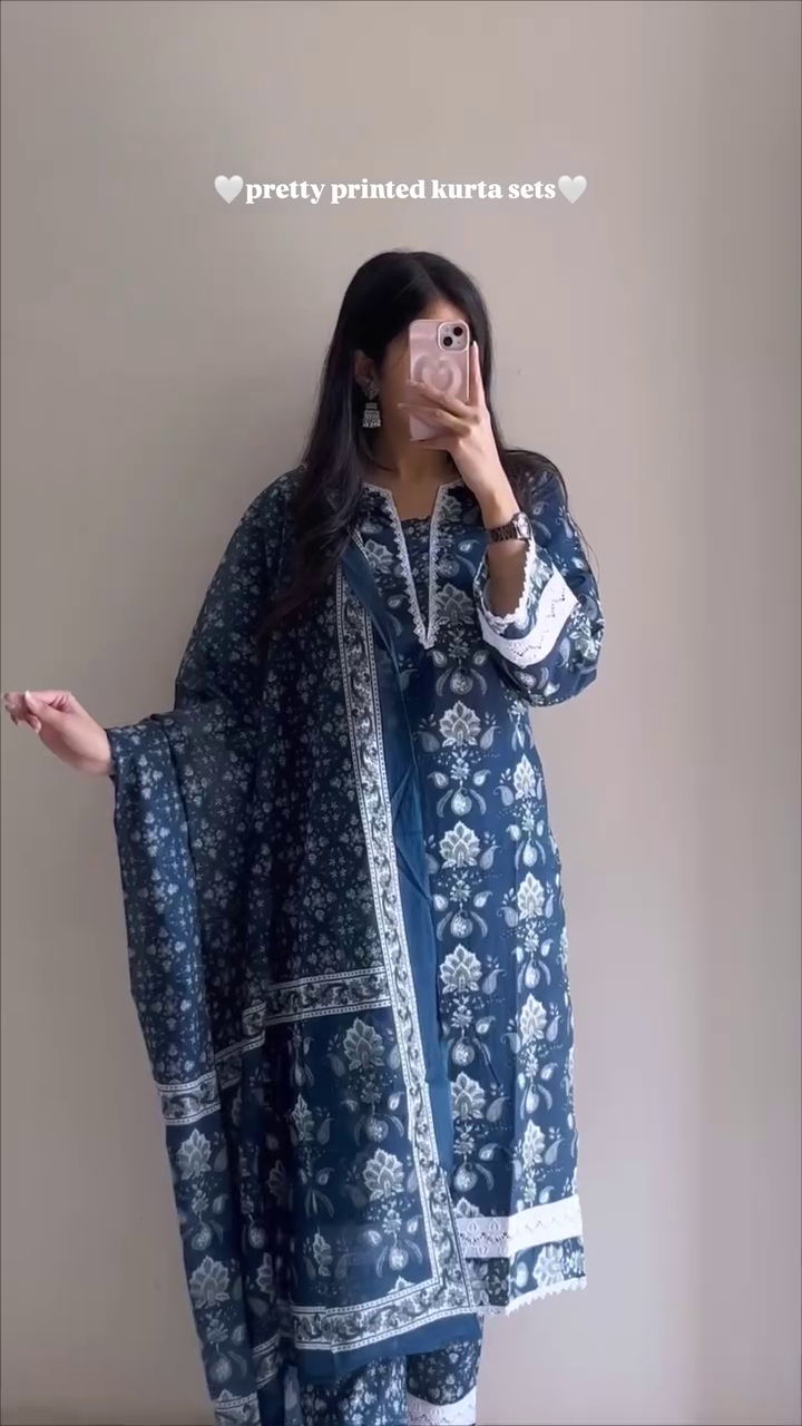 Maroon Printed Kurta Set