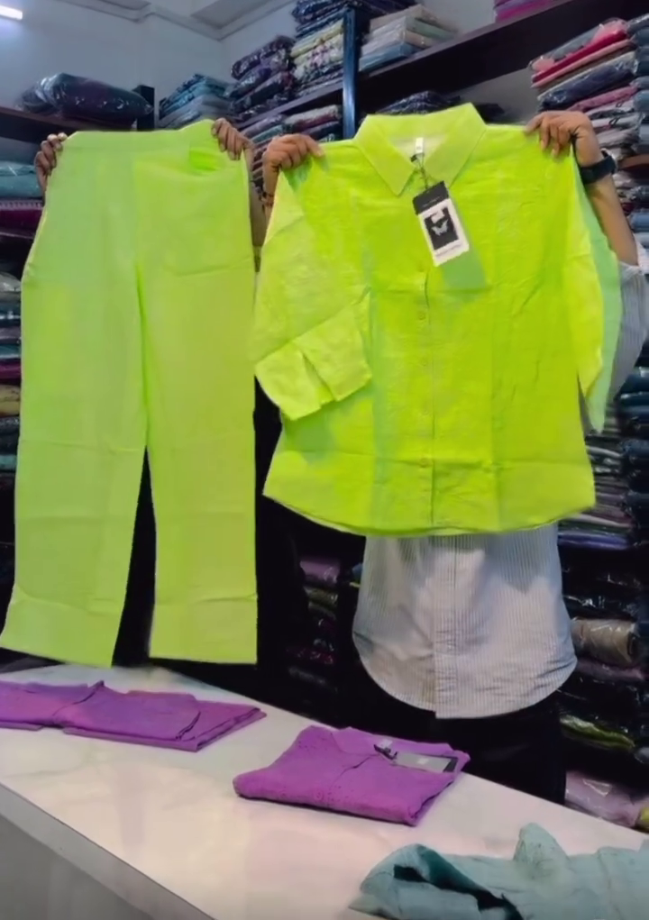 Mint Green Linen Shirt & Pant Se