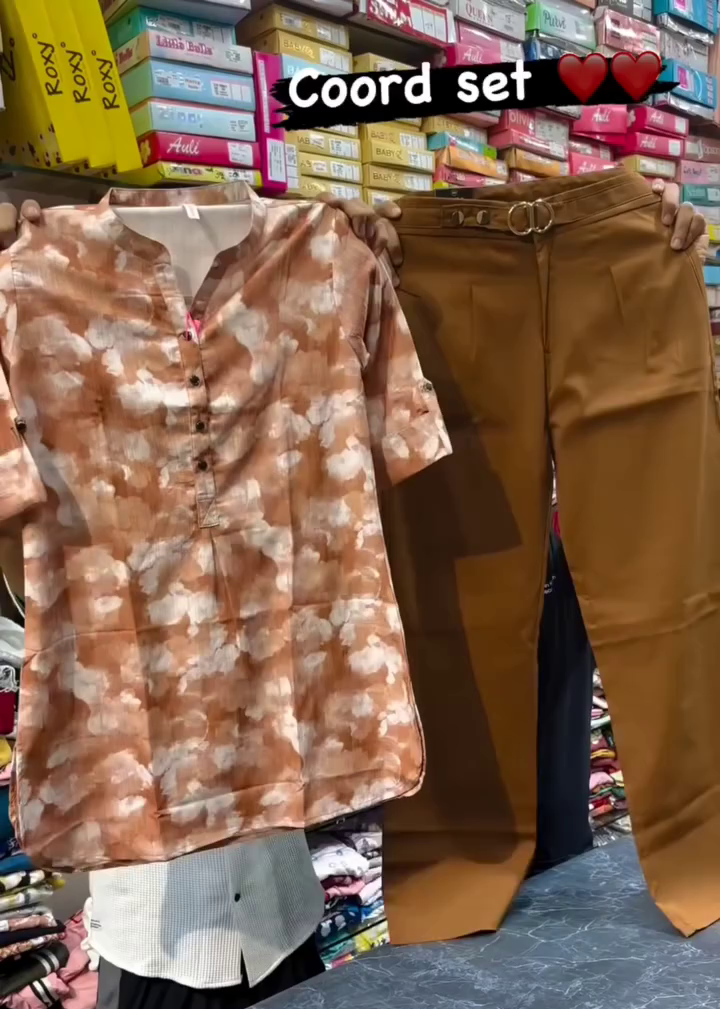 Olive Green Printed Coord Set