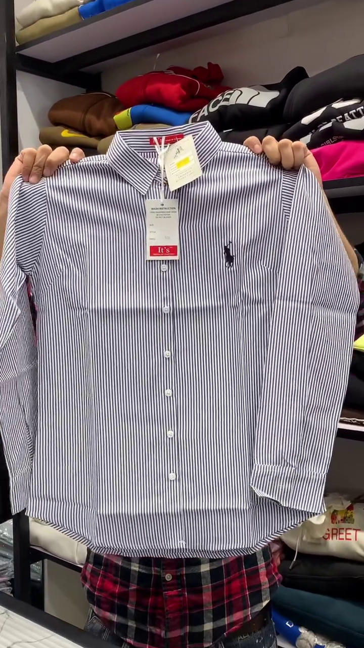 Classic Blue Striped Button-Down Shirt