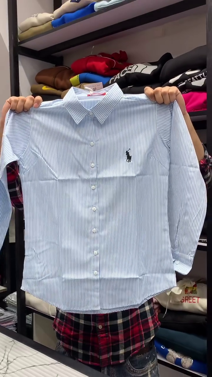 Classic Blue Striped Button-Down Shirt