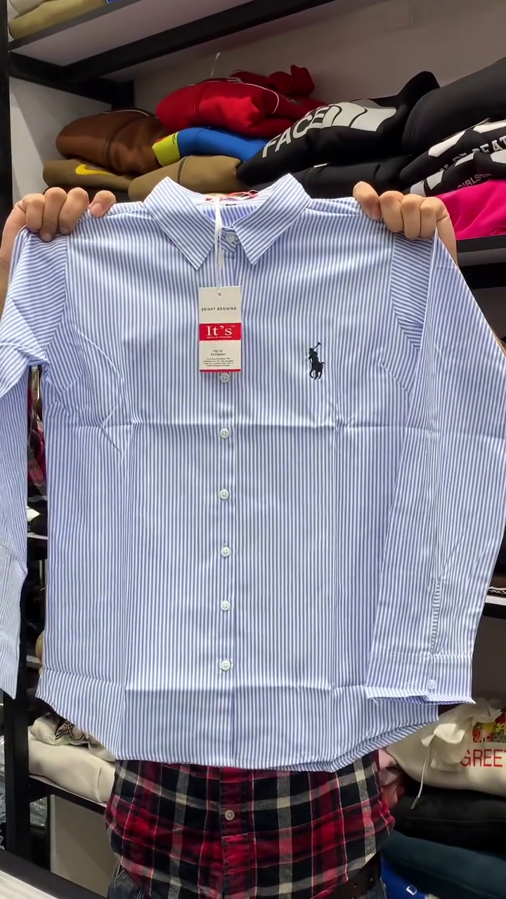 Classic Blue Striped Button-Down Shirt