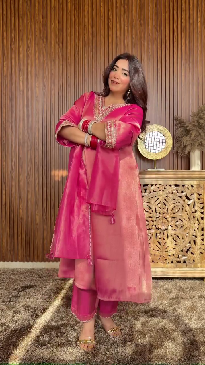 Mustard Silk Kurta with Matching Palazzo