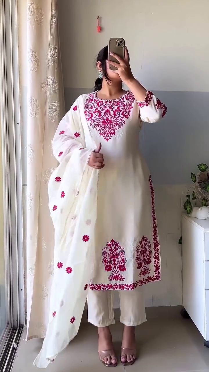 Maroon and Black Printed Kurta with Dupatta