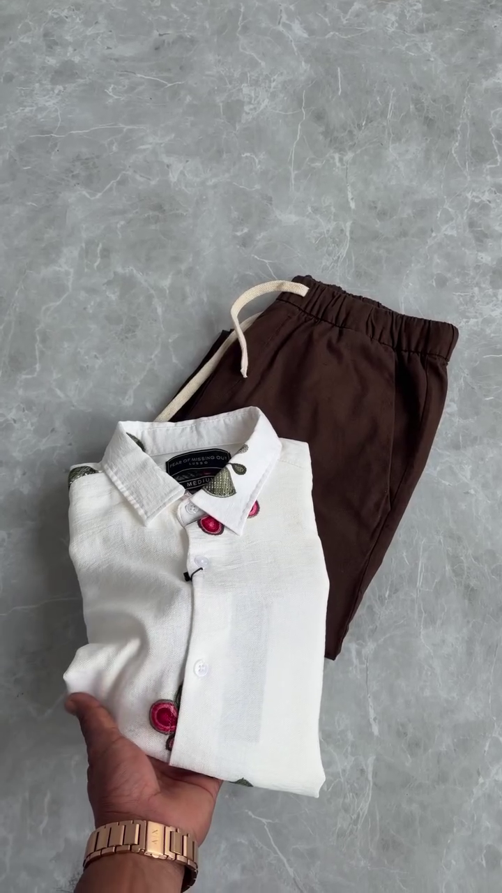 Stylish Brown Elastic Waist Pants with Adjustable Drawstring