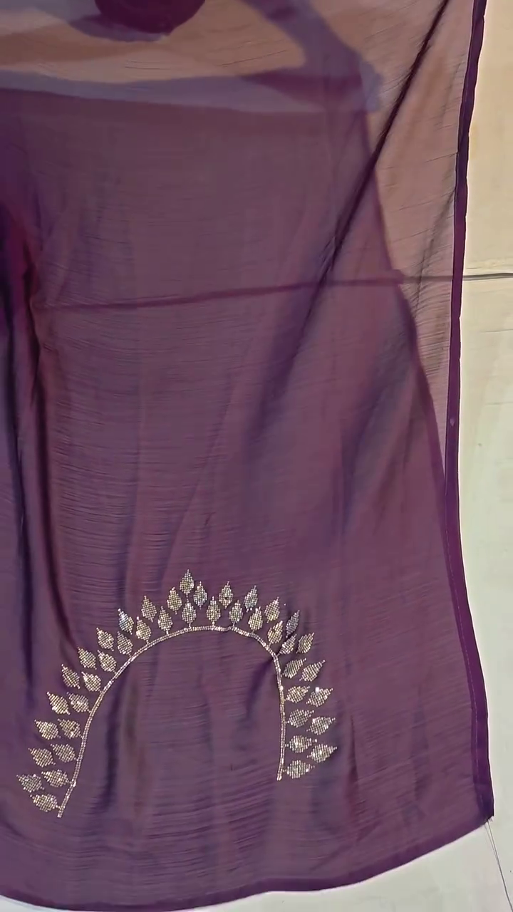 Purple Embroidered Designer Saree