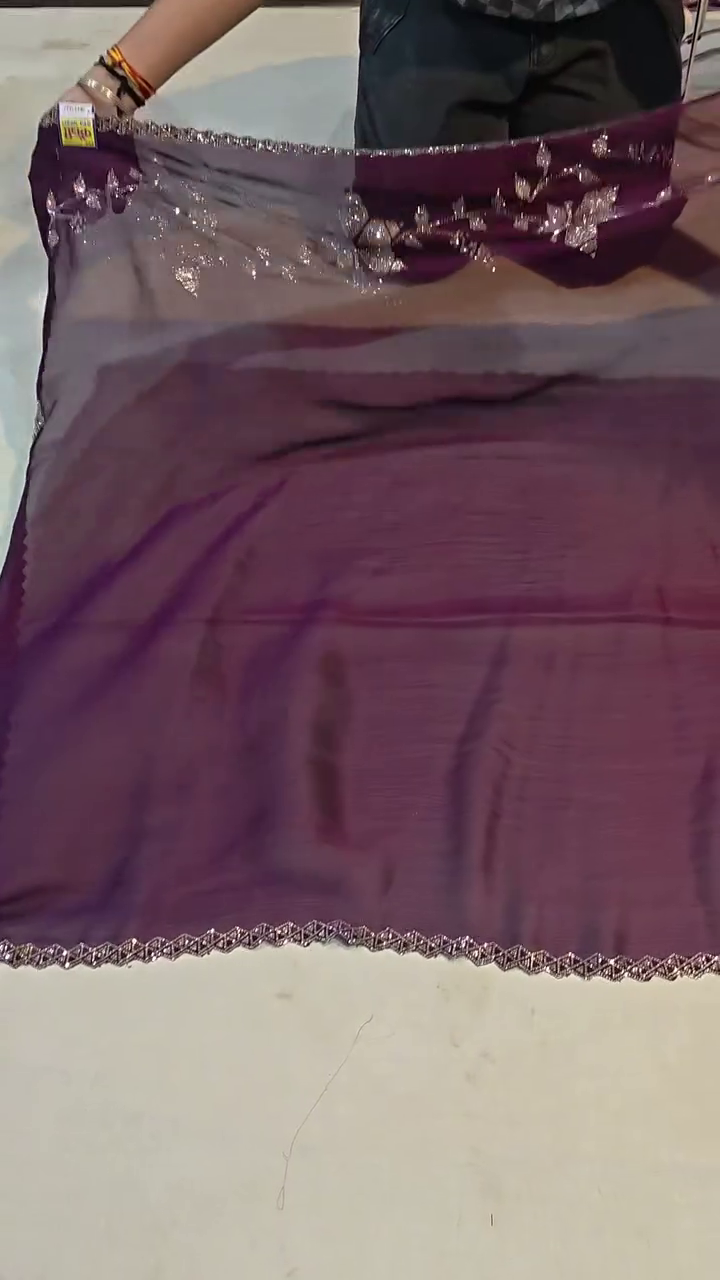 Purple Embroidered Designer Saree