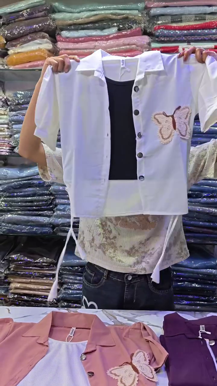 Stylish Pink Co-Ord Set with Butterfly Design