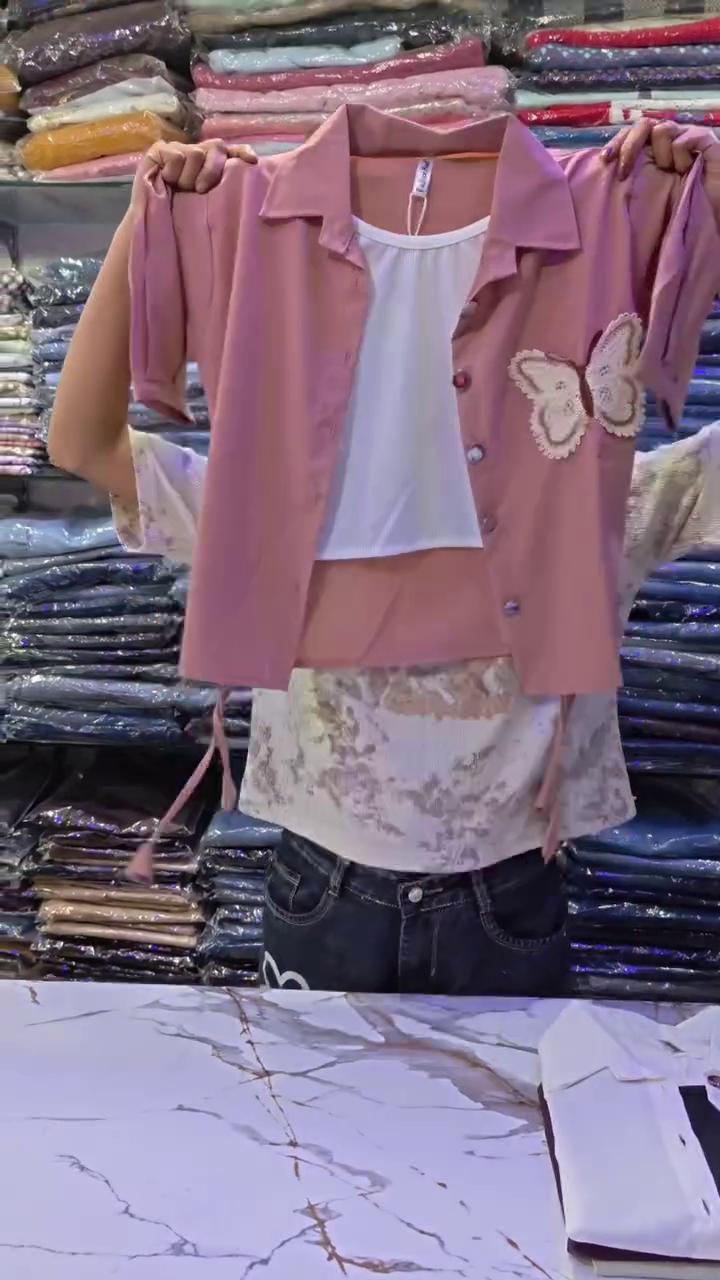 Stylish Pink Co-Ord Set with Butterfly Design