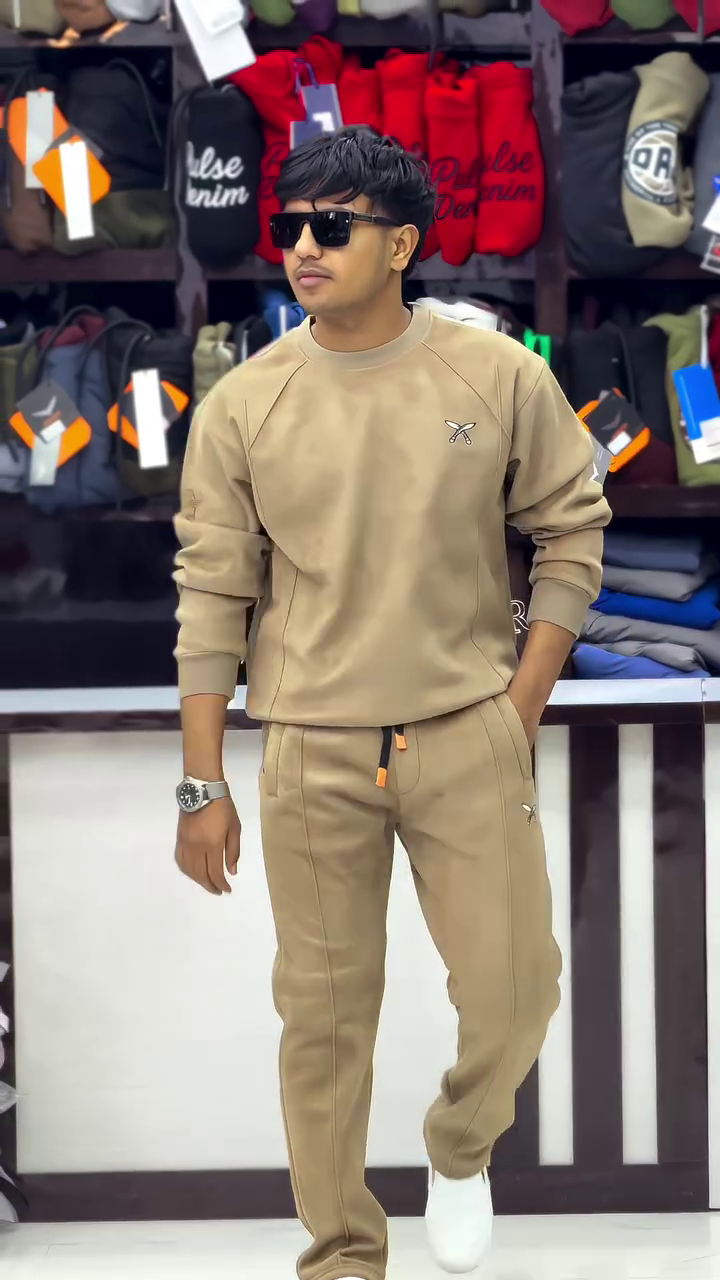Comfort Beige Tracksuit Co-Ord Set for Men