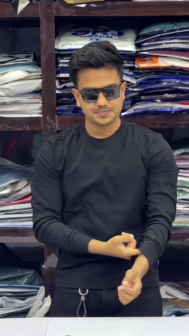 Classic Black Long Sleeve Casual T-Shirt for Men