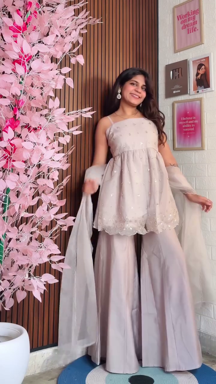 Mint Green Designer Palazzo Set