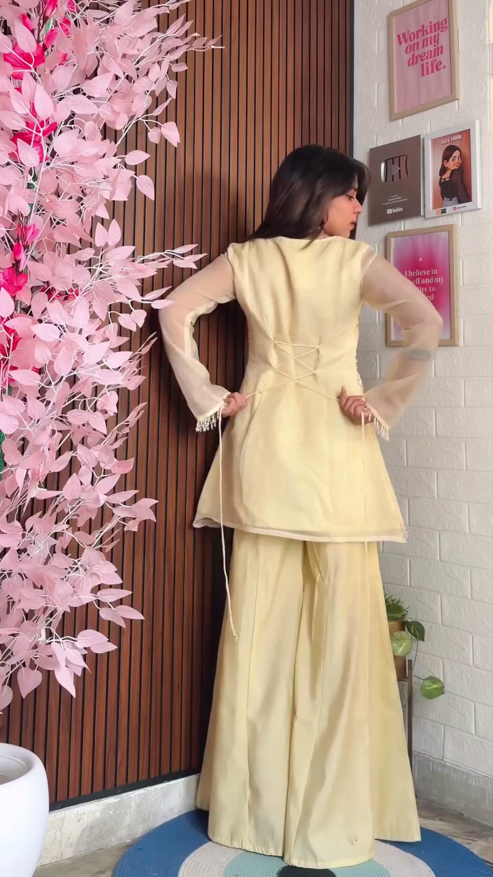 Mint Green Designer Palazzo Set