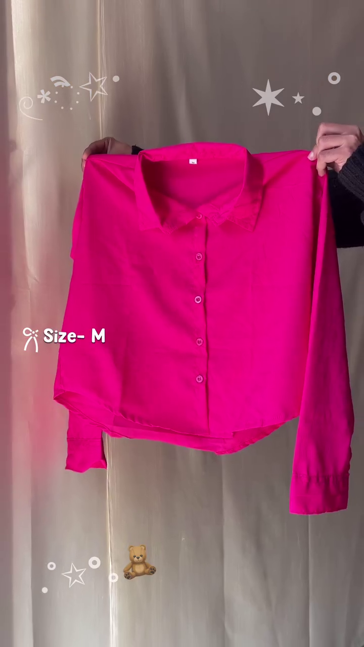 Bold Pink Chic Crop Shirt