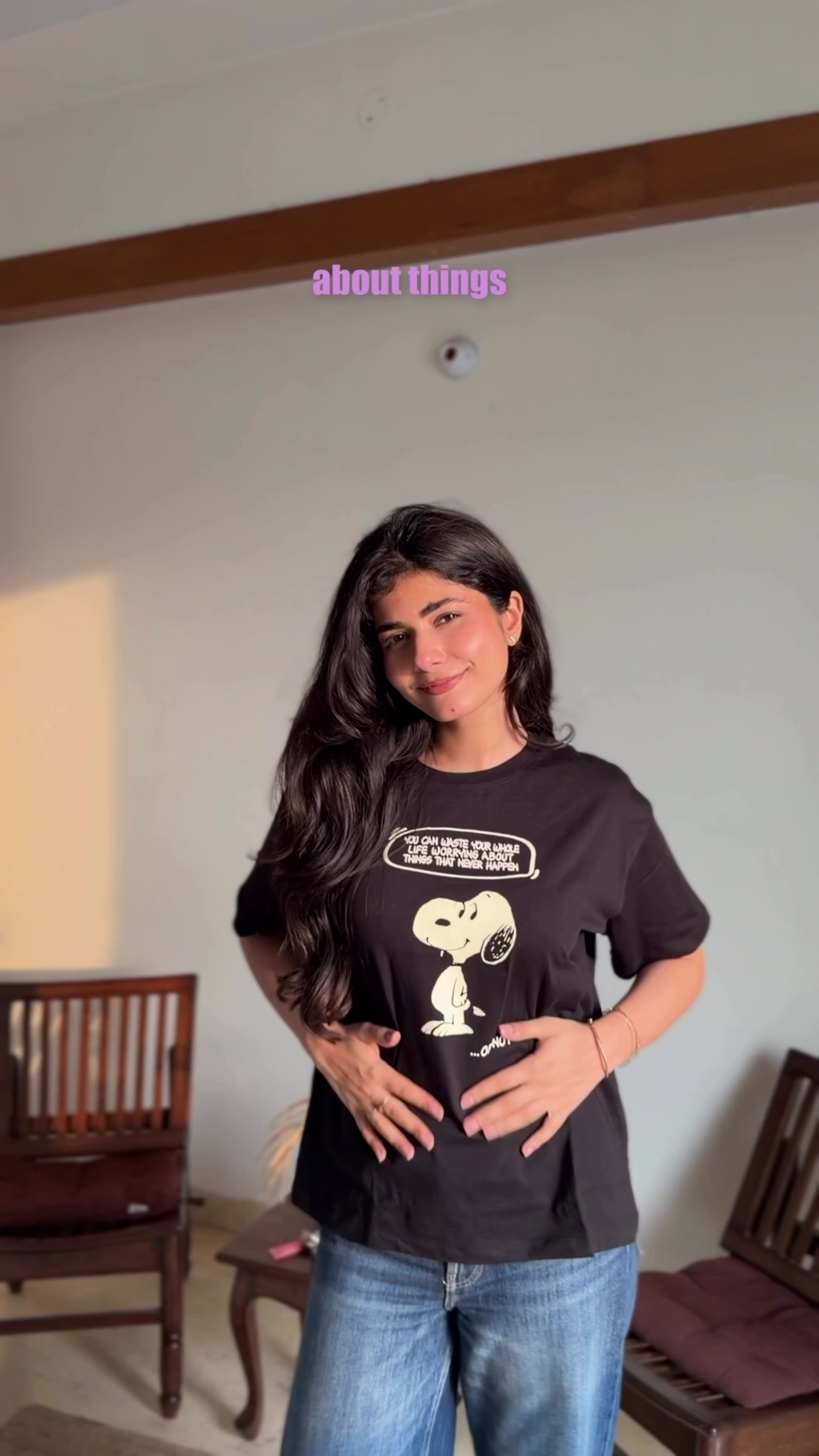 Classic Snoopy Graphic Black T-Shirt