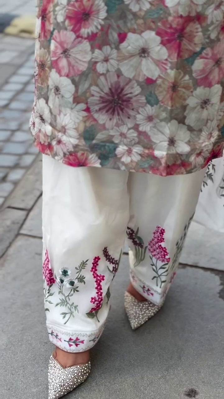 Pastel Floral Kurta Set