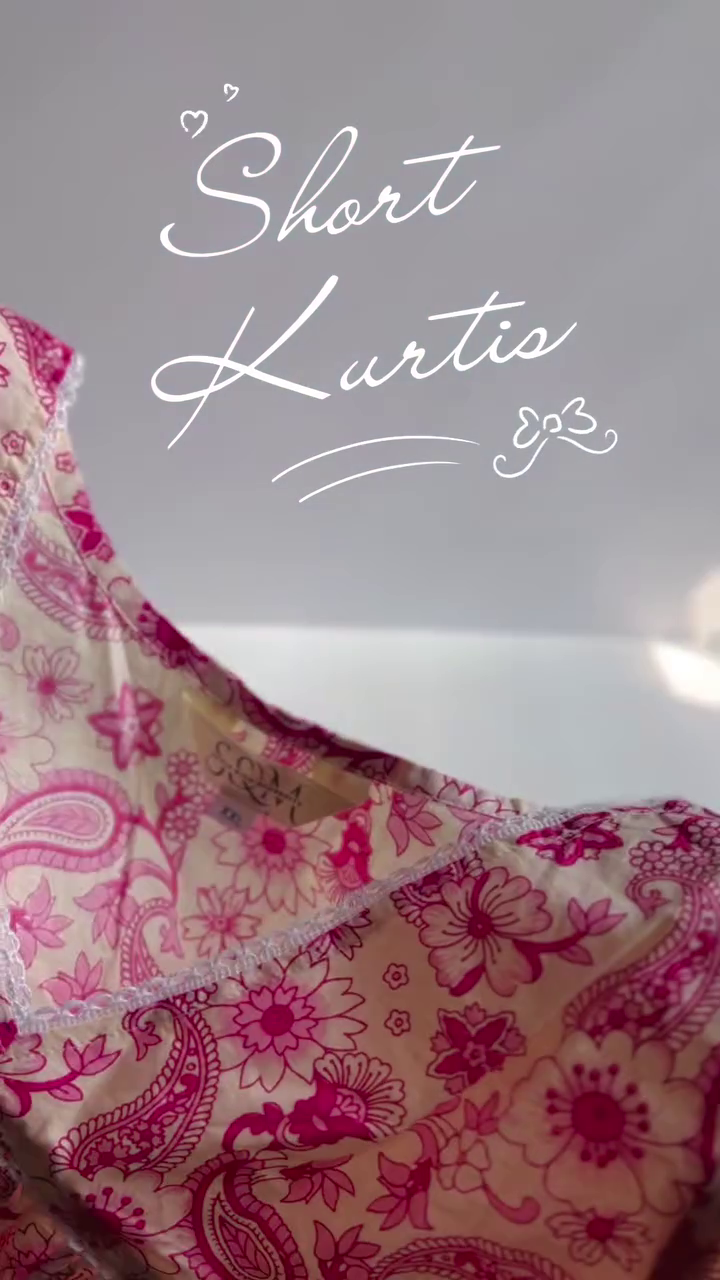 Pink Printed Short Kurti