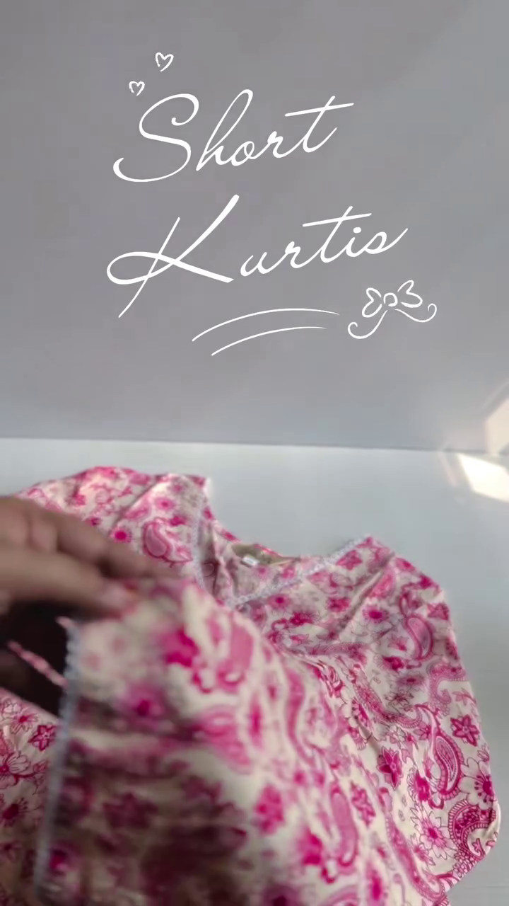 Pink Printed Short Kurti