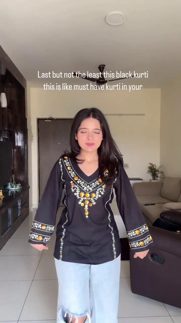 Black Embroidered Kurti