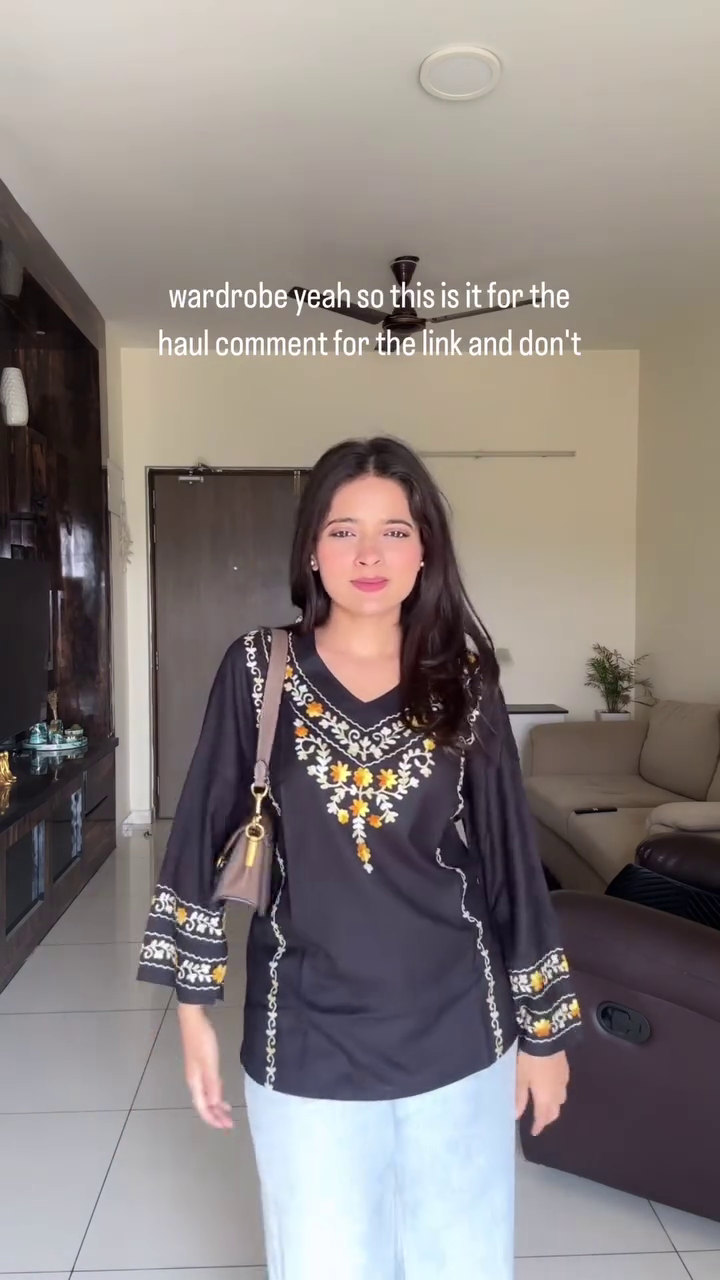 Black Embroidered Kurti