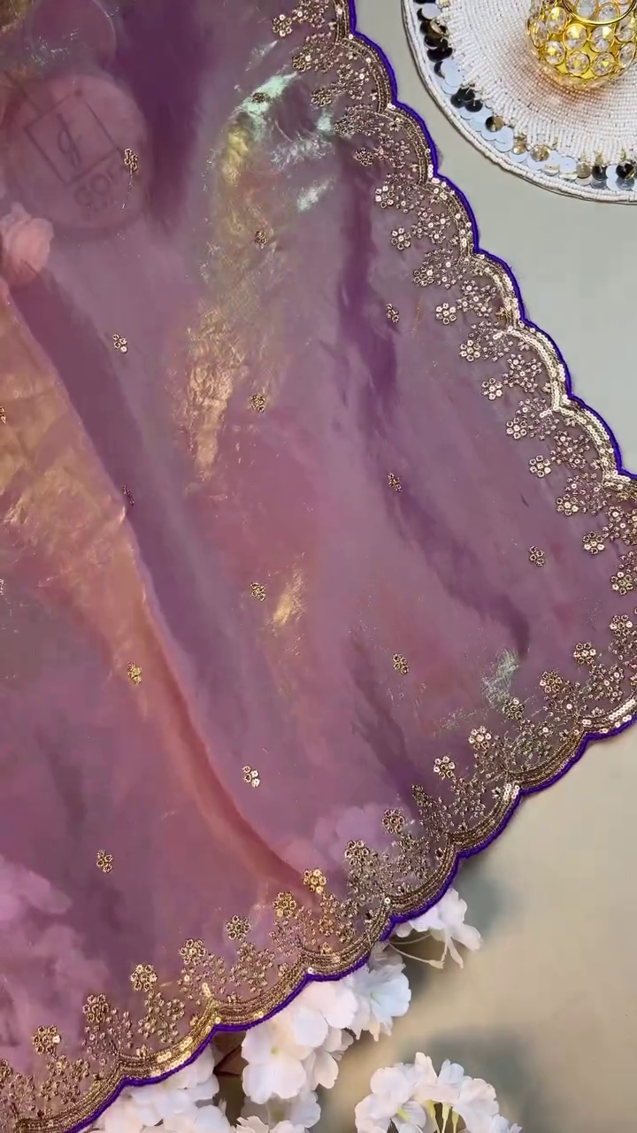 Lavender Luxe Organza Saree