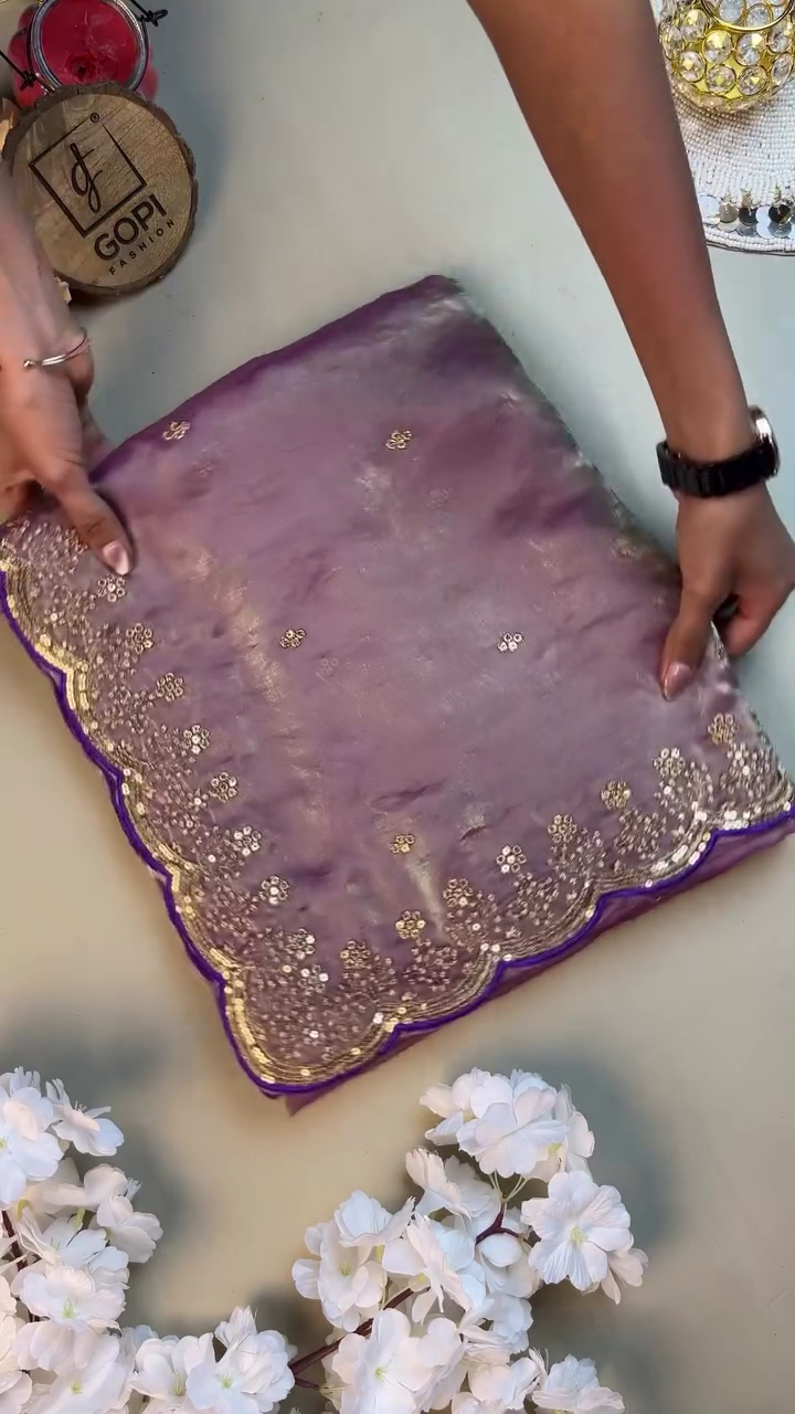 Lavender Luxe Organza Saree