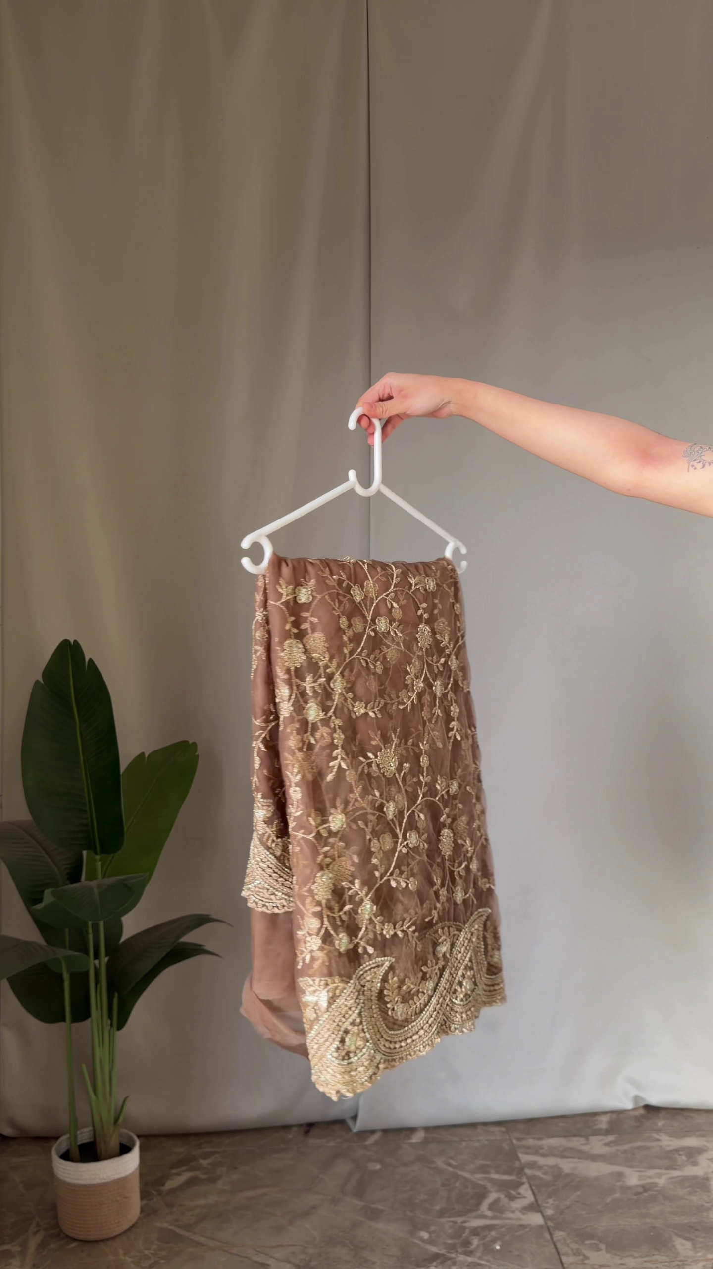 Sky Blue Embroidered Organza Dupatta