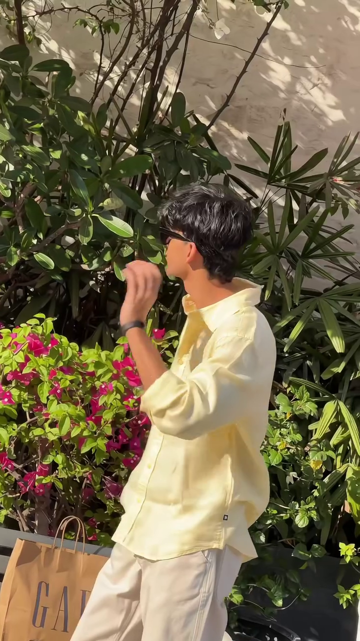 Pastel Yellow Linen Shirt