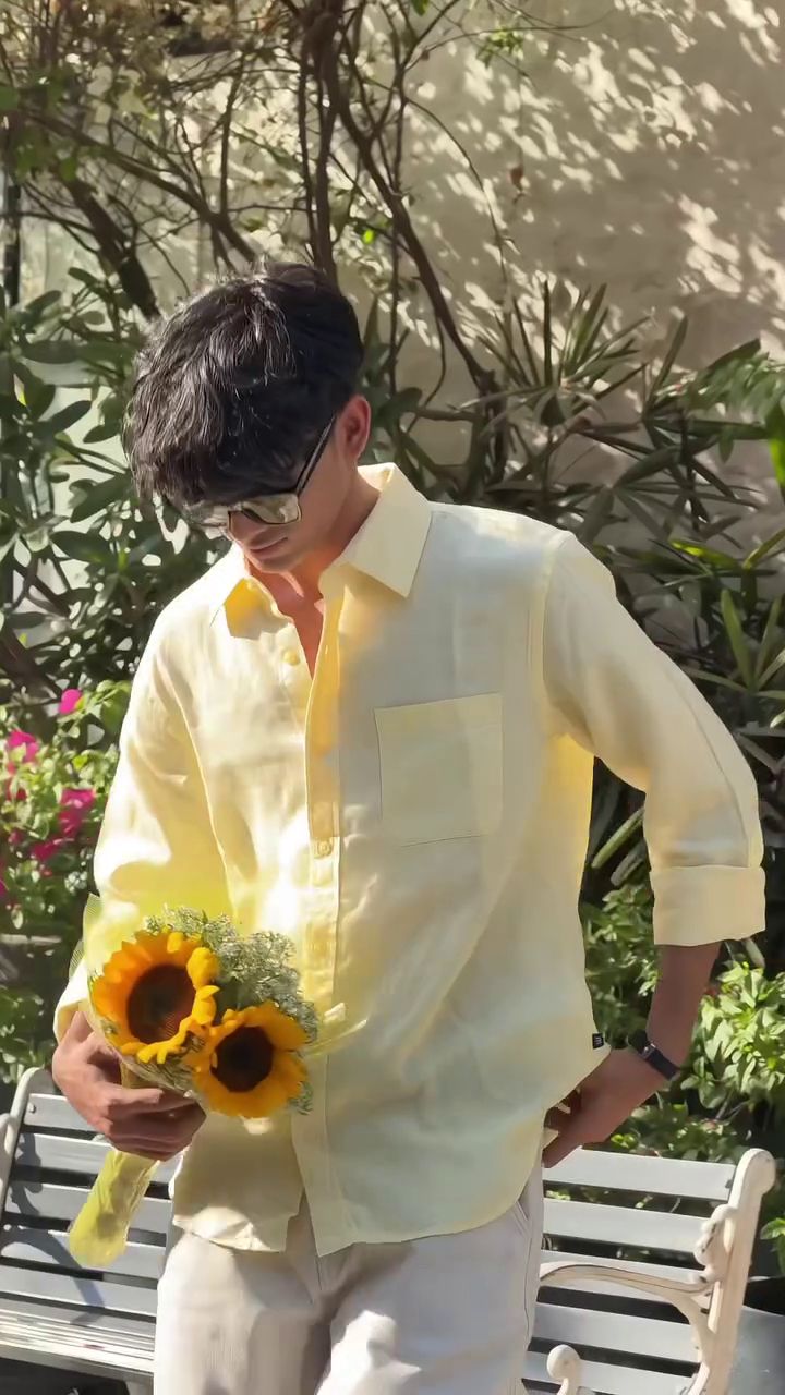 Pastel Yellow Linen Shirt