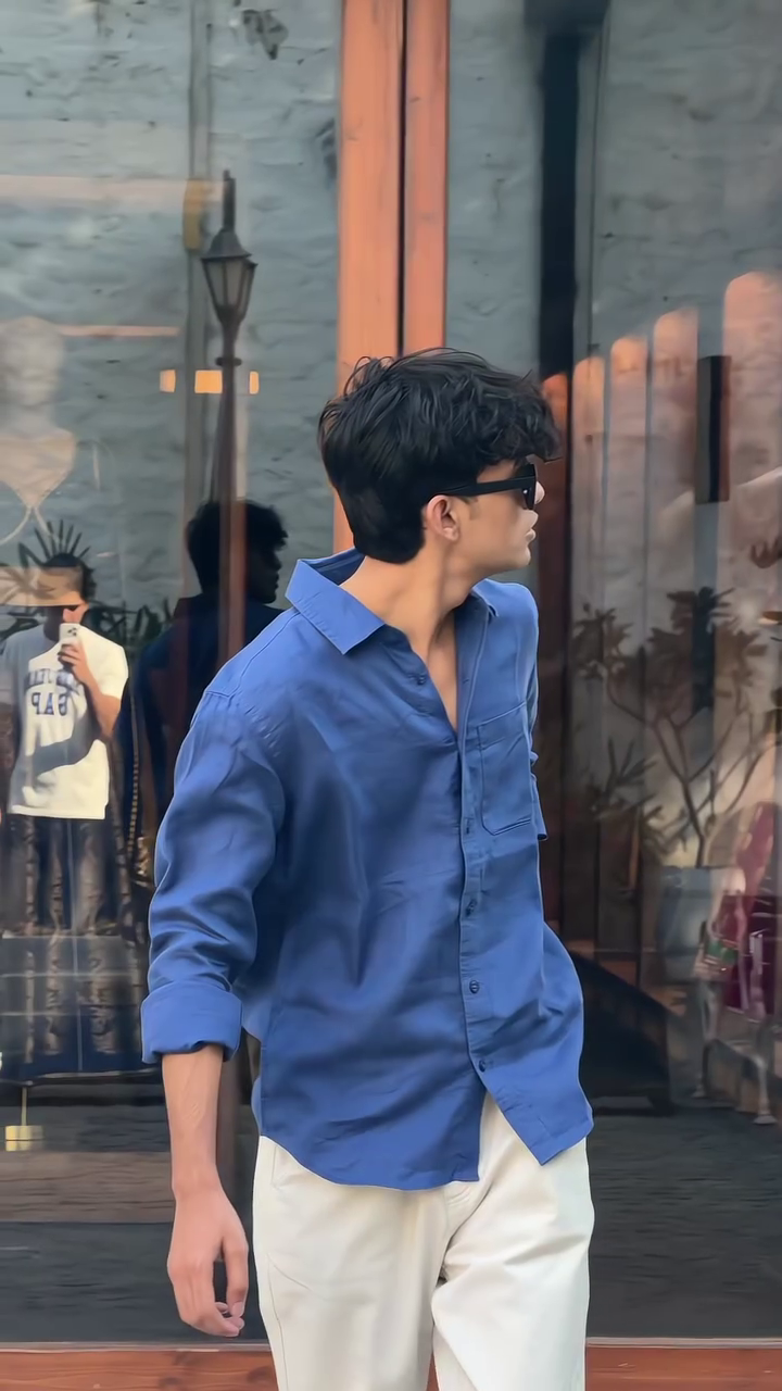 Classic Blue Linen Shirt