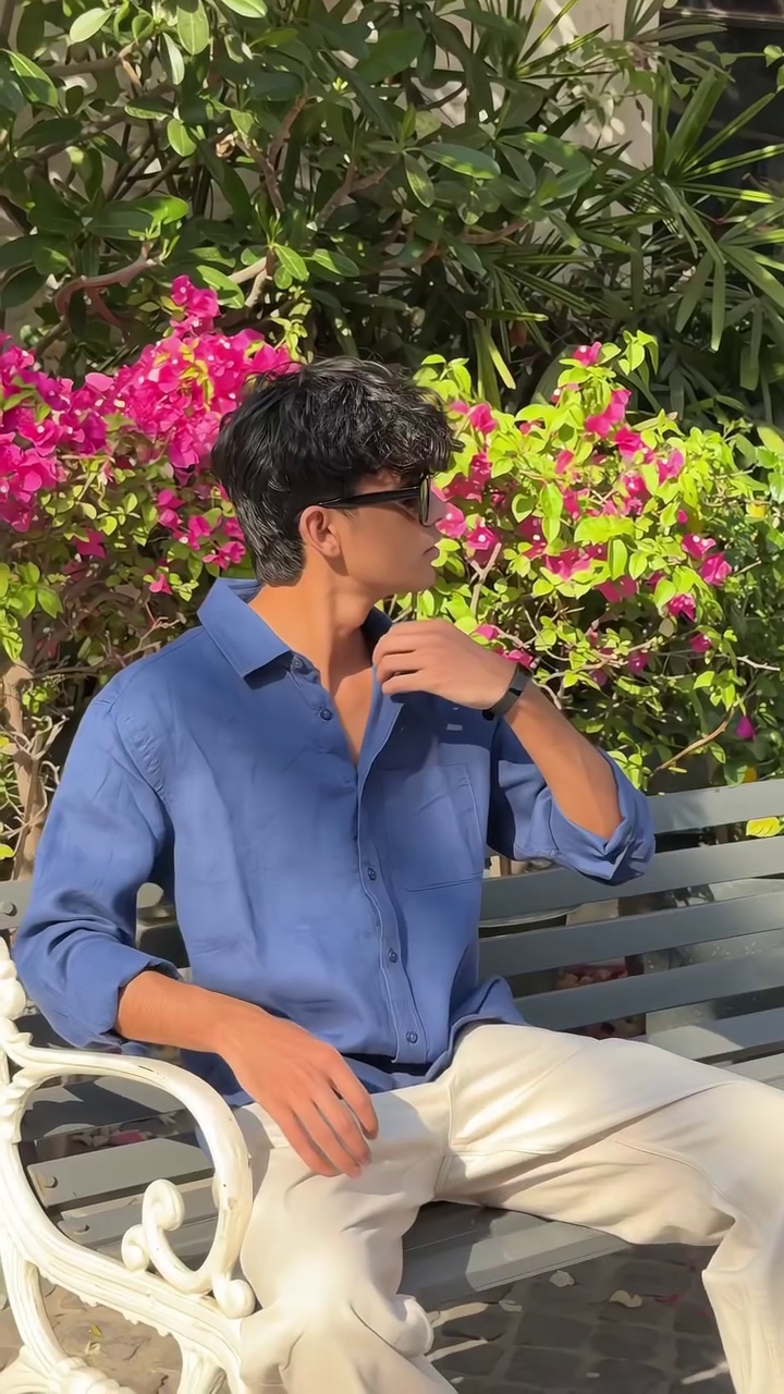 Classic Blue Linen Shirt